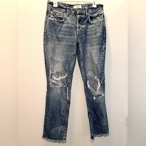 We the free women’s distressed button fly denim jeans 26